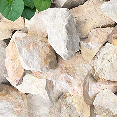 庭石 割栗石 黄色 イエロー ロックガーデン 庭 岩 黄 ガーデニング 石 ベージュ&ホワイト 約90～180mm 20kg