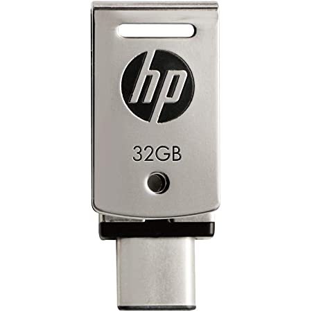 HP 32GB USB3.1対応 Type-C + A デュアルUSBメモリ 金属製の360度回転デザイン2in1 OTG シルバー フラッシュドライブ x5000m HPFD5000M-32