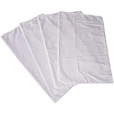 【4枚組】業務用ピローケース 枕カバー 綿100% 白 (50cm×90cm)