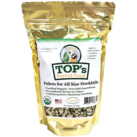 TOPs Parrot Pellets スモールフックビル 「中型インコ用」「中型パロット用」「中型オウム用」 340グラム (x 1)