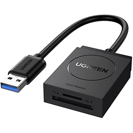 UGREEN カードリーダー USB 3.0 高速 SD TF カードリーダライタ 2スロットカード同時読み書き可能 (マイナンバーカードに対応しません)