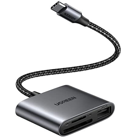 UGREEN カードリーダー USB 3.0 高速 SD TF カードリーダライタ 2スロットカード同時読み書き可能 (マイナンバーカードに対応しません)