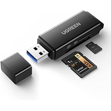 UGREEN カードリーダー USB 3.0 高速 SD TF カードリーダライタ 2スロットカード同時読み書き可能 (マイナンバーカードに対応しません)