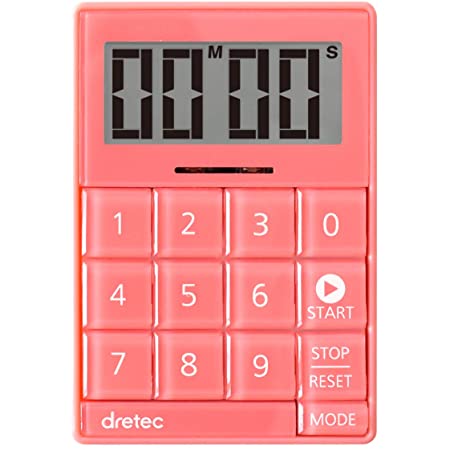 dretec(ドリテック) デジタルタイマー キュービック 音と光で時間をお知らせ 無音機能付き ピンク