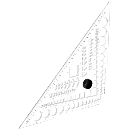 コンサイス 定規 カラー三角定規セット 15cm クリア 118411