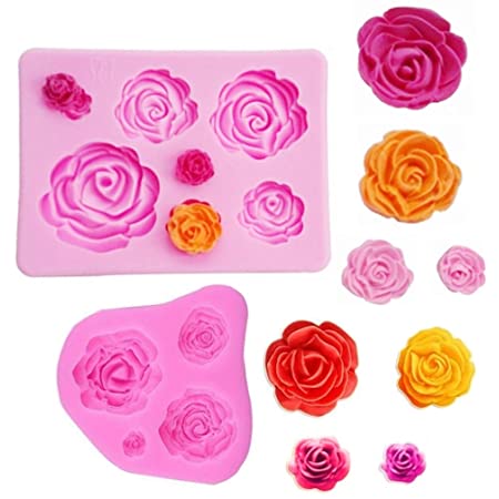 【Fuwari】 バラ 8個 薔薇 シリコンモールド / 手作り 石鹸 / キャンドル / 粘土 / レジン / シリコン モールド / 型 抜き型