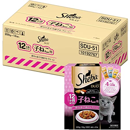 シーバ (Sheba) キャットフード デュオ 香りのまぐろと味わい鶏ささみ味 成猫用 240g×12個 (ケース販売)