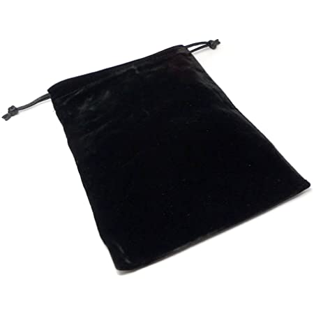 (SAJ) ベロア 巾着袋 ポーチ ギフト ラッピング ブラック 黒 (12cm×16cm) (1個)