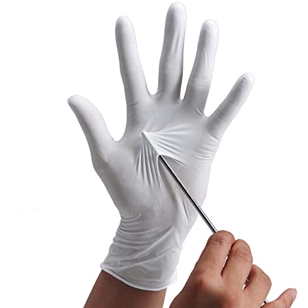使いきり手袋 ニトリルゴム 極うす手 Lサイズ ホワイト 100枚 使い捨て 食品衛生法適合