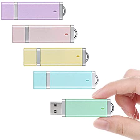 KOOTION USBメモリ16G 5個セット USB2.0 二 マイクロUSB キャップ式 USB フラッシュメモリー ストラップホール付き ライター型 フラッシュドライブ（五色：青、紫、緑、黄色、ピンク）