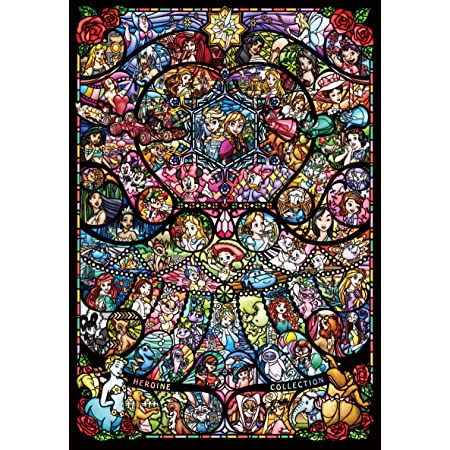 1000ピース ジグソーパズル ディズニー&ディズニー ピクサー ヒロインコレクション ステンドグラス【ピュアホワイト】(51×73.5cm)