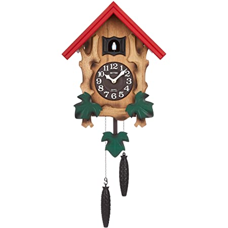 KOOKOO（クークー）バードハウス 赤色 12種類の鳥のさえずりが時を告げる 振り子 時計 12種類の鳥の声が楽しめる壁掛け時計 カッコー時計 鳩時計 掛け時計 モダンなデザイン 鳴き声が楽しめる ドイツでデザインされたカッコー時計