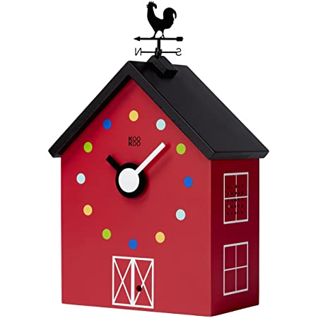 KOOKOO（クークー）バードハウス 青色 12種類の鳥のさえずりが時を告げる 振り子 時計 12種類の鳥の声が楽しめる壁掛け時計 カッコー時計 鳩時計 掛け時計 モダンなデザイン 鳴き声が楽しめる ドイツでデザインされたカッコー時計