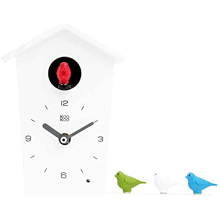 KOOKOO（クークー）バードハウス ペトロ―ル色 12種類の鳥のさえずりが時を告げる 振り子 時計 12種類の鳥の声が楽しめる壁掛け時計 カッコー時計 鳩時計 掛け時計 モダンなデザイン 鳴き声が楽しめる ドイツでデザインされたカッコー時計