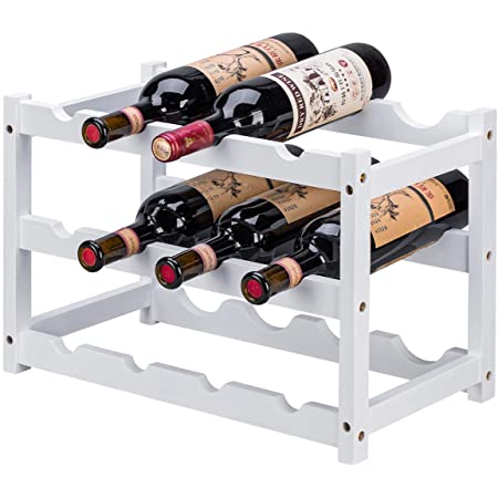 Anberotta 木製 ワインラック 積み重ね式 ホルダー ワイン シャンパン ボトル ウッド 収納 ケース スタンド インテリア ディスプレイ 1,2,3,4段から選べる W1 (8本用収納・2段)