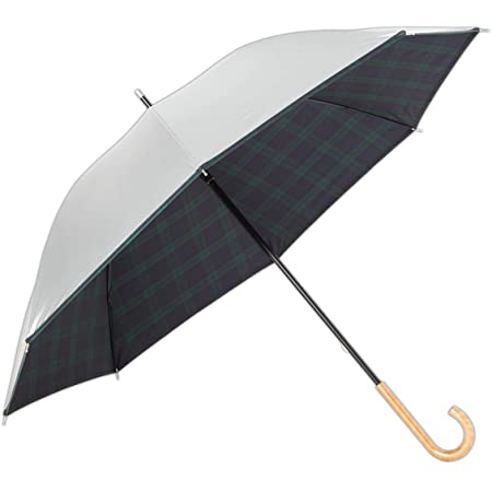 日傘 メンズ レディース ＵＶカット 晴雨兼用 ジャンプ傘 60cm×8本骨 ひんやり傘 遮熱 遮光 長傘 ワンタッチ 紫外線遮蔽率99%以上 遮光率99%以上 LIEBEN-0102 シルバー/ネイビー