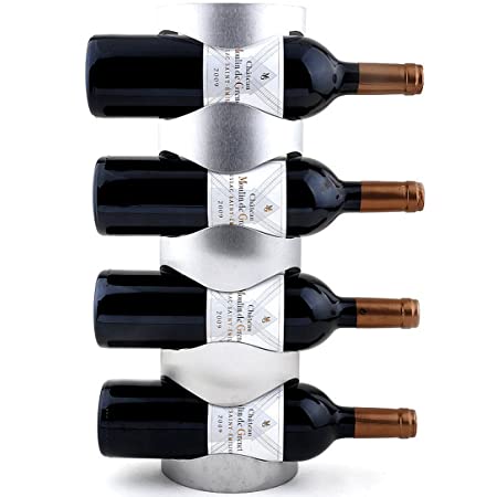 W24 インテリア ワインホルダー ワイングラス ホルダー ラック ワイン シャンパン ボトル 2本 収納 スタンド アンティーク (ブロンズ)