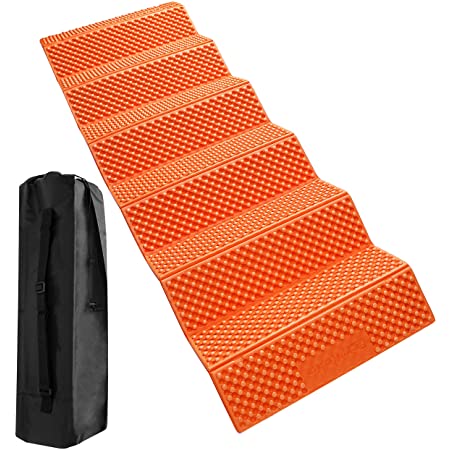 BeryKoKo レジャーシート 収納袋付 役所導入品 超厚手 190×57 折り畳み クッション 防水 超軽量 断熱 ロングサイズ オレンジ