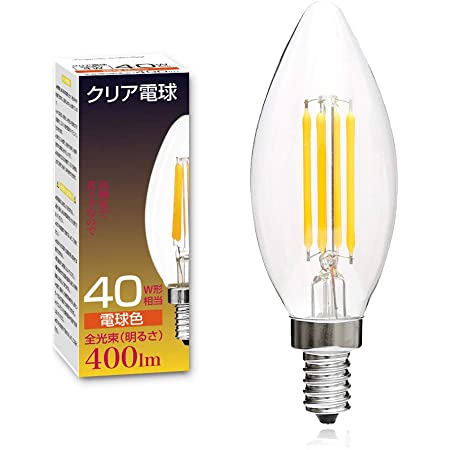Tengyuan シャンデリア電球 60W形相当 E12口金 LED クリア電球 6W フィラメント LED電球 蝋燭型 電球色 2700k 600lm C35 クリアタイプ シャンデリア形 (E12 1個入り)