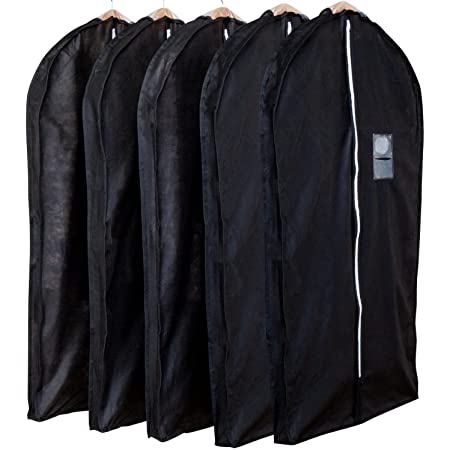 アストロ 洋服カバー 3枚 スーツサイズ 黒 両面不織布 前開きファスナー 底までカバー 605-15