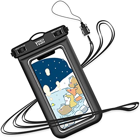 YOSH 防水ケース スマホ用 最大7インチ対応 Iphone 12mini 12シリーズ Android携帯 に対応 IPX8 お風呂用 水中 撮影 タッチ可 顔認証 風呂 水泳 釣り 海 プール 旅行 雨