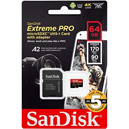 microSDXC 64GB SanDisk サンディスク Extreme PRO UHS-1 U3 V30 4K Ultra HD アプリ最適化対応 SDアダプター付【3年保証】 [並行輸入品]