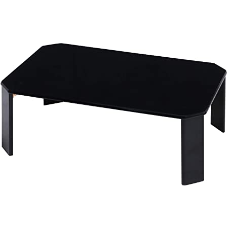 不二貿易 折りたたみ ローテーブル ルーチェ 幅90cm ブラック UV塗装 お手入れ簡単 12848