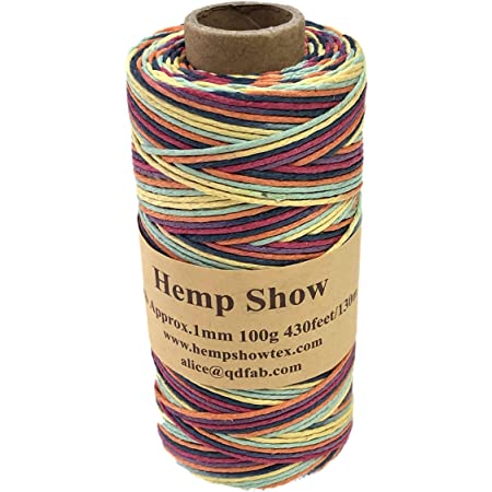 【HEMP SHOW】Hemp twine麻紐1mm 100g(Hemp100%) 130m巻 (レッドRed)