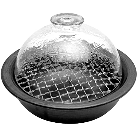アデリア 土鍋 万古焼 燻製ができる鍋 直径22.3×高7.2cm グラスドームクッカー レシピ付き 電子レンジ・直火対応 F71715