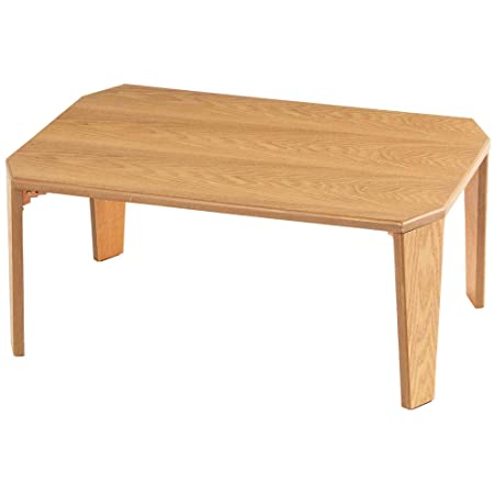 不二貿易 折りたたみ ローテーブル 幅90cm ナチュラル 木製 12842