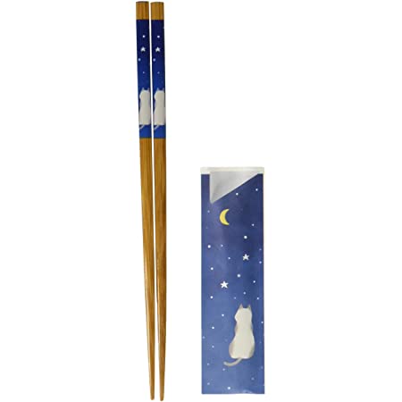 セラミック藍 猫箸 白 サイズ：約21ｃｍ 70455
