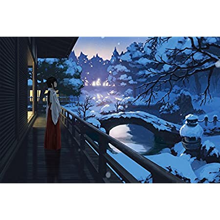 ポスターパネル（アート＆アニメ） 木製屏風 二曲 Ｈ277ｘＷ400 【雪の庭園】