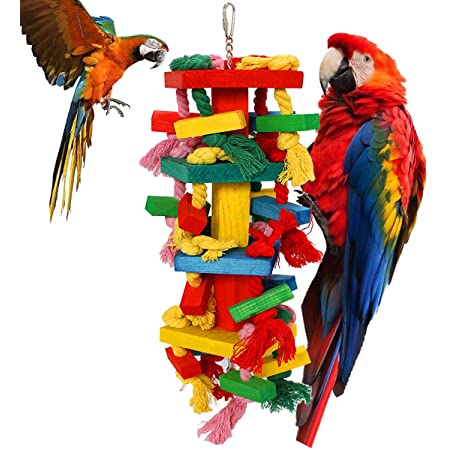 かじれる鳥用玩具 ー オウムの心と体の健康のために － 噛 むことで嘴のお手入れに － 毛づくろいで羽を清潔に保ちます － ペットに好まれる多彩な木製ブロック