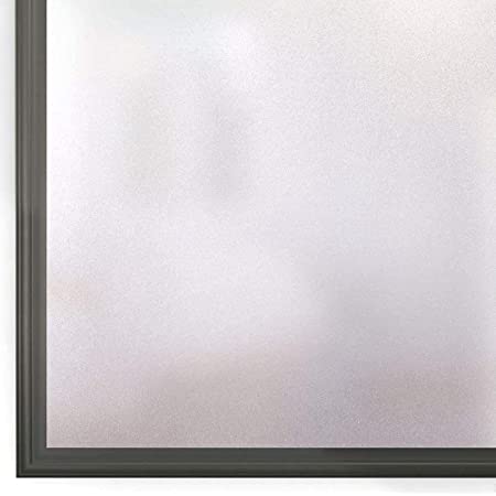 DUOFIRE 窓 めかくしシート 窓用フィルム 目隠しシール すりガラス調 断熱遮熱 結露防止 飛散防止 UVカット 浴室 風呂 玄関目隠し 水で貼る 貼ってはがせる 外から見えない 淡白DS001 (44.3 x 200cm)