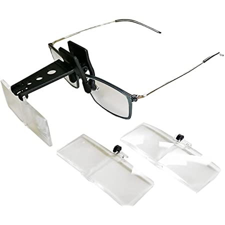 HAKUBA 両眼式拡大鏡 クリップルーペ 1.5倍 帽子にも使えるメガネ用ルーペ 折りたたみ式 KLU-CLP15