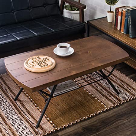 家具の赤や 寄せ木 天然木折りたたみテーブル オーバル ローテーブル 寄木細工 木製 棚板付き 楕円形 幅90cm