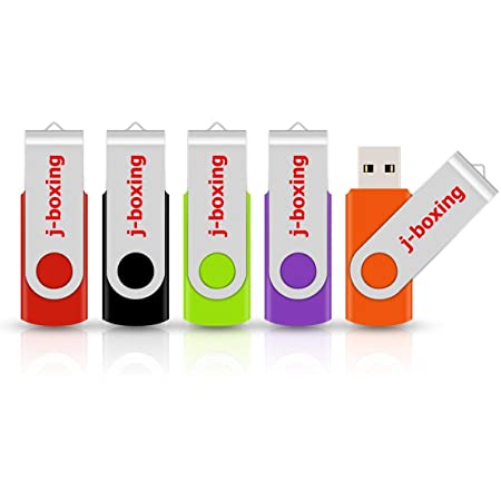 5個セット 1GB USBメモリ J-boxing キャップ式 USBフラッシュメモリ フラッシュドライブ USB 2.0スティック（五色：紫、緑、青、オレンジ、ピンク）