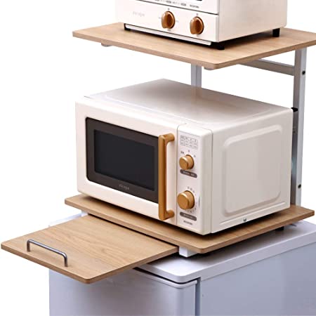 アイリスオーヤマ キッチンボード レンジ台 スライド棚 幅50×奥行37×高さ93.8cm オフホワイト KBD-500
