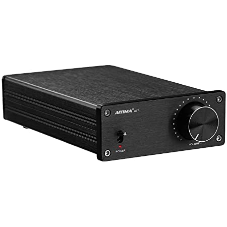 Fosi Audio V1.0B 2チャンネルパワーアンプ 50Wx2 ステレオスピーカーHI-FIクラスDデジタルアンプTPA3116ブラック ホームスピーカー用（電源付き）