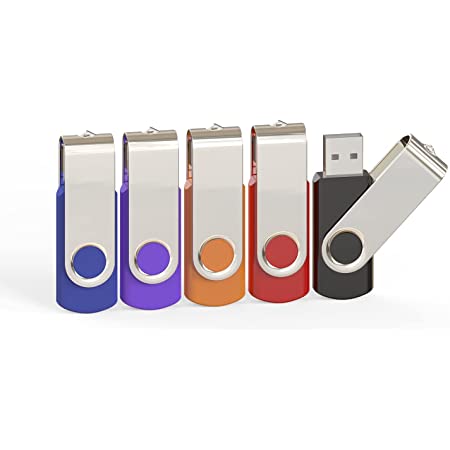 J-boxing USBメモリ 8GB 5個セット USBフラッシュドライブ 回転式 高速 USBフラッシュメモリー ストラップホール付き 多色