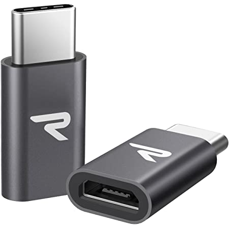 Rampow Micro USB to USB Type-C 変換アダプタ【2個セット/保証付き】3A急速充電 USB2.0データ転送 10000回以上の抜き差しテスト Sony Xperia XZ/XZ2, Samsung Galaxy S9/S8/A3/A7/A9/C5/7pro/C9, Macbook Pro, Nexus 5X/6P, アンドロイド多機種対応