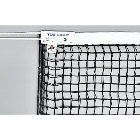 TOEI LIGHT(トーエイライト) 硬式テニスネット 幅106×長さ12,7m 網目3,5cm 無結節 イザナスコード15,2m 白帯ポリエステル センターベルト付 上部ダブルネット(サイドポール付) 日本テニス協会推薦品 B2286 B2286