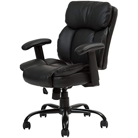 システムK オフィスチェア 肉厚 クッション レザー 昇降式 人間工学 事務椅子 ゲーミングチェア ブラック