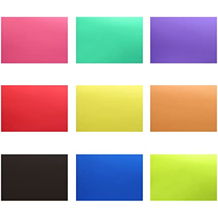 Neewer 12×8.5inch/ 30x20cm 補正ジェルライトフィルター 透明色 18枚 9色：赤/青/ピンク/青緑/紫/オレンジ/緑/黄色/黒色 写真スタジオ、ストロボ、フラッシュ、LEDライトに対応