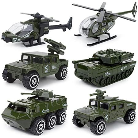 CORPER TOYS ミニカー 6台セット 戦車コレクション 自衛隊 軍事車両 戦闘車両 ヘリコプター 男の子 おもちゃ モデルカー 合金製 クリスマス 6歳以上
