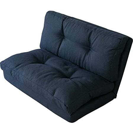 アイリスプラザ ソファ ベッド 座椅子 3WAY 折り畳み 2人掛け ネイビー 幅約90cm CG-4Aー90-FAB