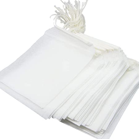 LUCKYBEE 使い捨て空の袋 5*7cm ラインティーバッグ不織布圧送 抽出空の ティーバッグ袋 200個 ルースリーフティー＆コーヒー用 (5*7, 200個)