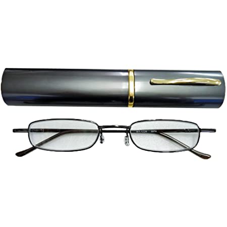 エニックス 老眼鏡 携帯用 +1.0 度数 ケース付き グレー ERD-05-10