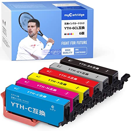 LCL （6色セット）EPSON用 エプソン用 YTH YTH-6CL YTH-BK YTH-C YTH-M YTH-Y YTH-R YTH-GY 互換インクカートリッジ 残量表示付き 対応機種：EP-10VA / EP-30VA