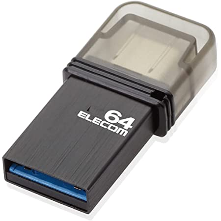 エレコム USBメモリ 32GB USB3.0 USB3.1 スライド式 USB Type-C対応 ストラップホール付 ブラック MF-CCU3132GBK